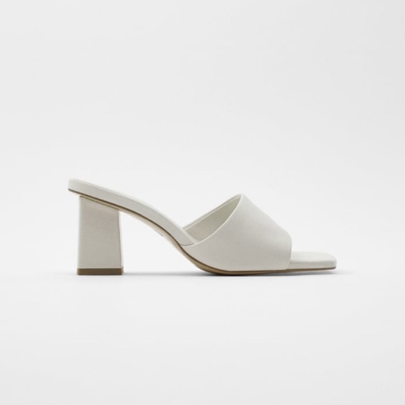 Zara Leather Heeled Sandals - Picture 1 of 5